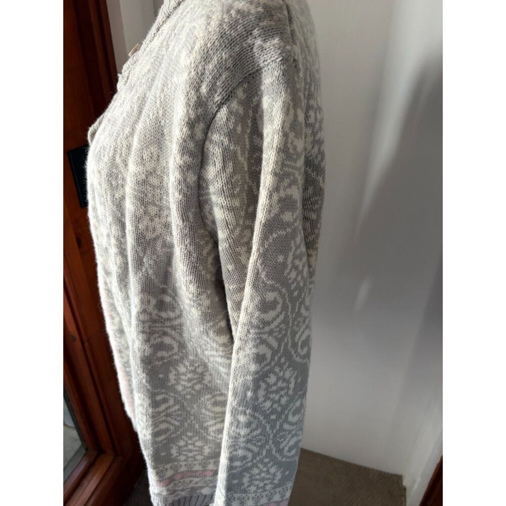 Rare Size Timeless Retro Winter Cozy Grandma Nordic Fair Isle Cardigan Sweater